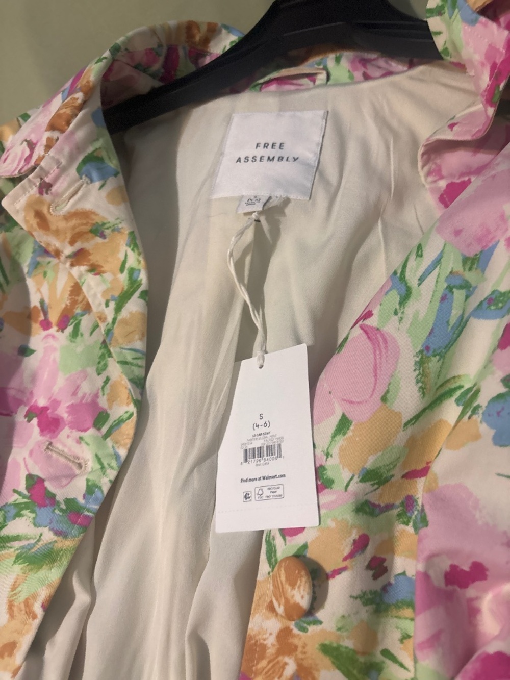 Long sleeve free assembly floral coat - Picture 2 of 2